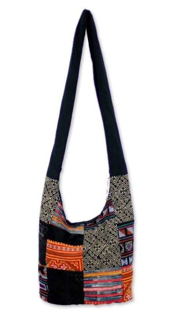 Alternate image for Cotton sling tote bag Hmong Colors