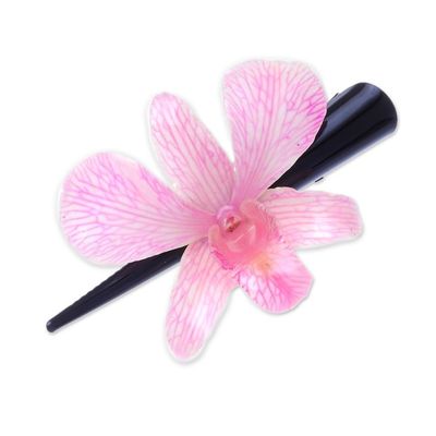 Alternate image for Natural Pale Pink Thai Orchid Hair Clip Pink Orchid Love