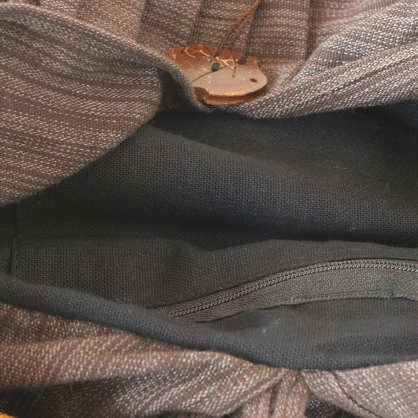Alternate image for Handmade Grey Cotton Shoulder Bag  Scarlet Thai