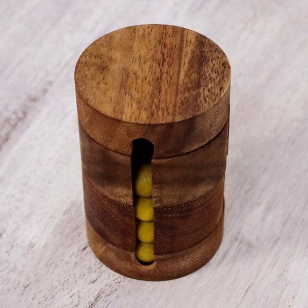 Alternate image for Handcrafted Wood Cylindrical Puzzle from Thailand Spin to Win