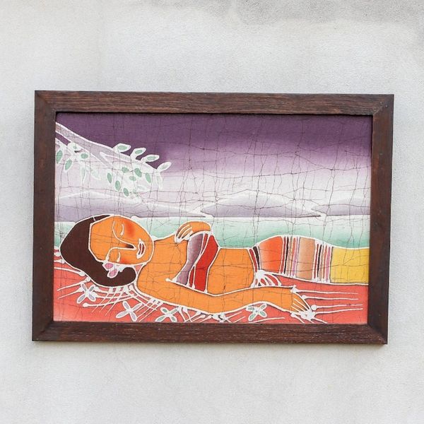 Alternate image for Batik Cotton Wall Hanging Feminine Beauty