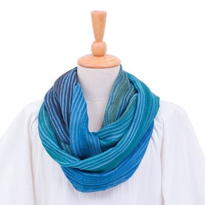 Alternate image for Artisan Crafted 100 Cotton Infinity Scarf from Thailand Seaside Breezes