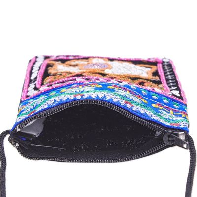Alternate image for Multicolored Fabric Sling Bag Elephant Glitz
