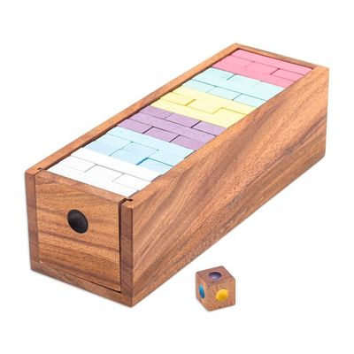 Alternate image for Thai Raintree Wood Stacking Puzzle Colorful Balance in Medium