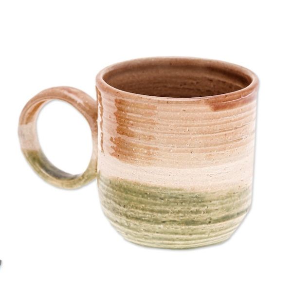 Alternate image for Warm-Toned Ceramic Mug Handcrafted in Thailand Natural Energies