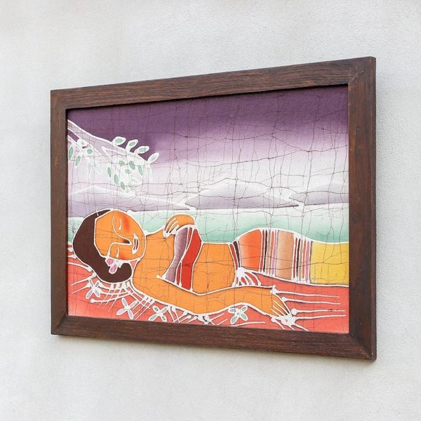 Alternate image for Batik Cotton Wall Hanging Feminine Beauty