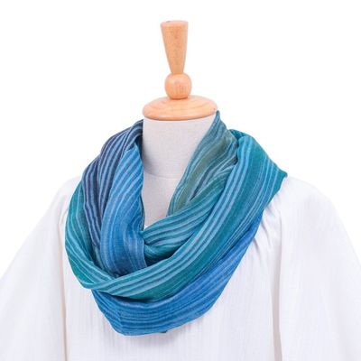 Alternate image for Artisan Crafted 100 Cotton Infinity Scarf from Thailand Seaside Breezes
