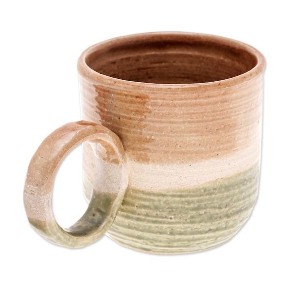 Alternate image for Warm-Toned Ceramic Mug Handcrafted in Thailand Natural Energies