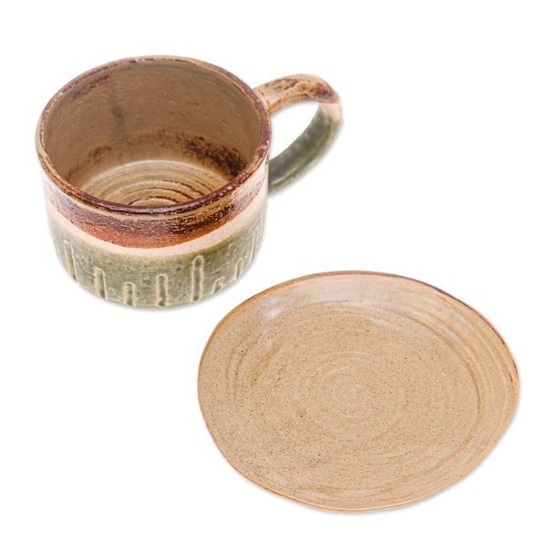 Alternate image for Warm-Toned Ceramic Mug Handcrafted in Thailand Natural Energies