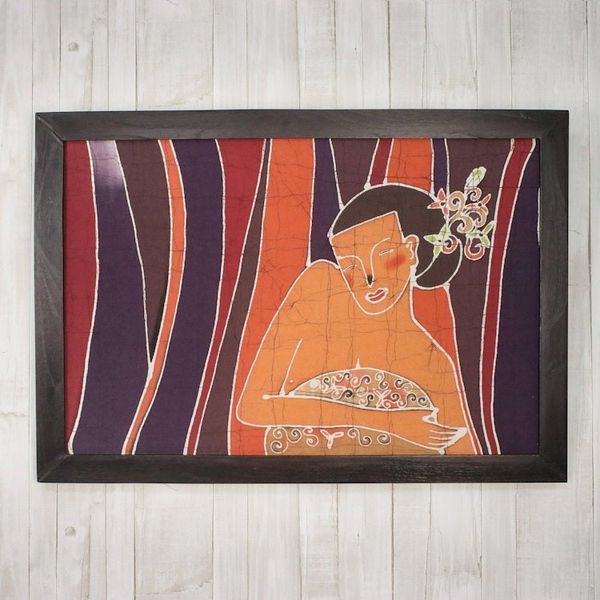 Alternate image for Batik Cotton Wall Art The Beautiful Woman