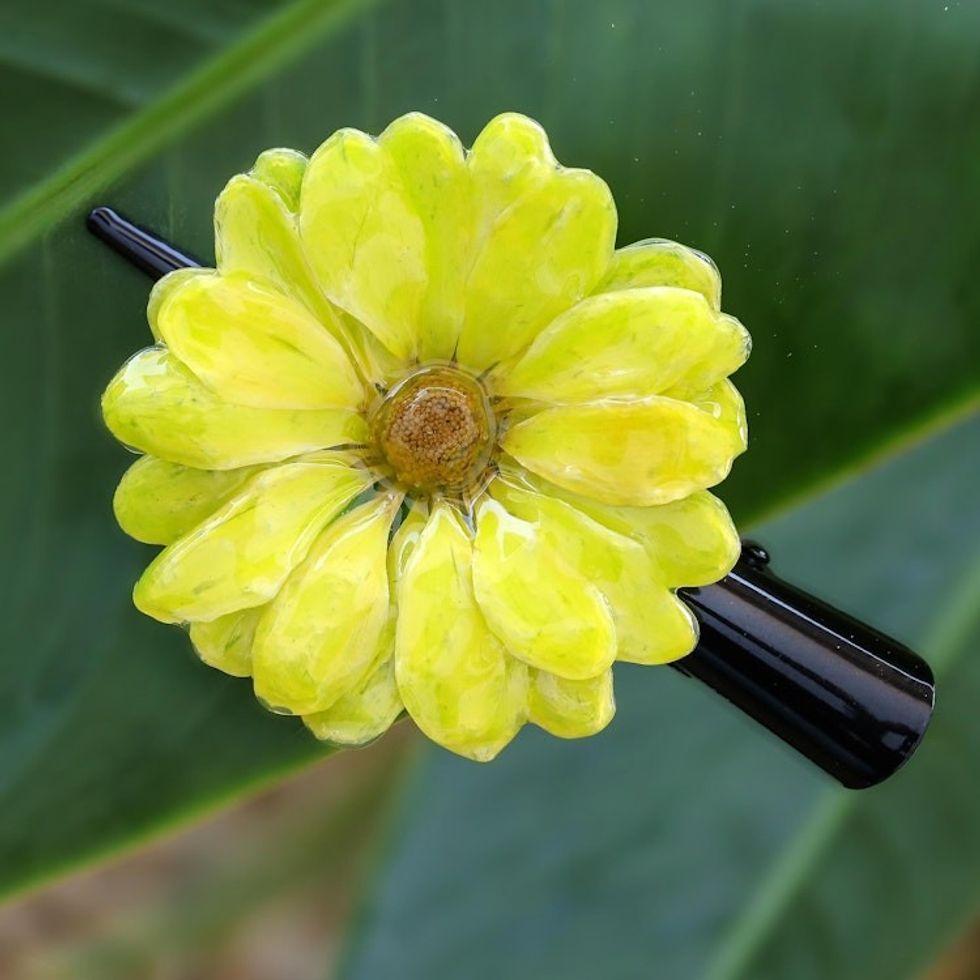 Natural Yellow Aster Hair Clip from Thailand 'Yellow Aster Passion'