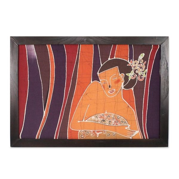 Alternate image for Batik Cotton Wall Art The Beautiful Woman