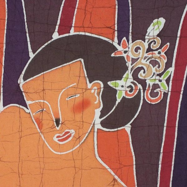 Alternate image for Batik Cotton Wall Art The Beautiful Woman