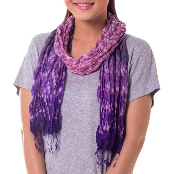Alternate image for Tie-dyed scarf Fabulous Amethyst