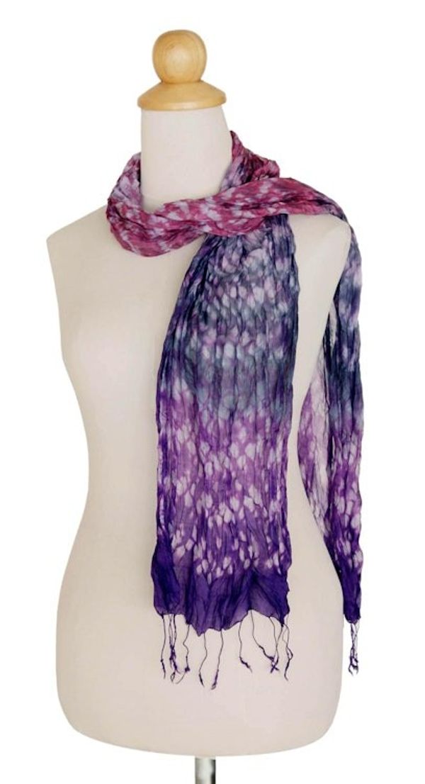 Alternate image for Tie-dyed scarf Fabulous Amethyst