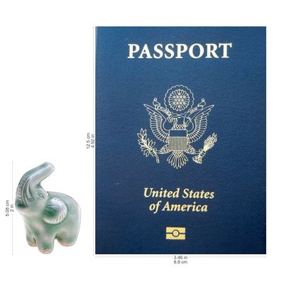 Alternate image for Green Celadon Ceramic Figurine Happy Elephant in Green