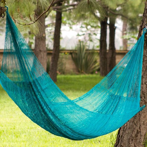 Alternate image for Aqua Double Nylon Mayan Hammock Maya Bondi
