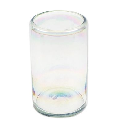 Alternate image for Pair of Clear Handblown Tumbler Glasses from Mexico Ethereal Elixir