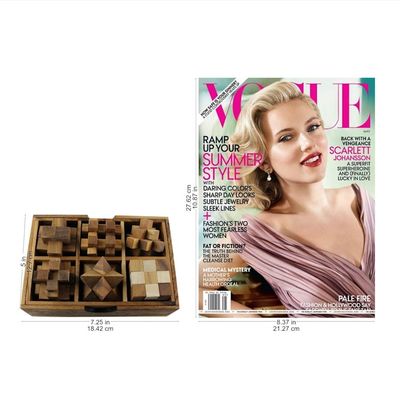 Alternate image for Handcrafted Set of Six Wooden Puzzles from Thailand Puzzle Set