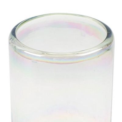 Alternate image for Pair of Clear Handblown Tumbler Glasses from Mexico Ethereal Elixir