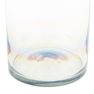 Alternate image for Pair of Clear Handblown Tumbler Glasses from Mexico Ethereal Elixir