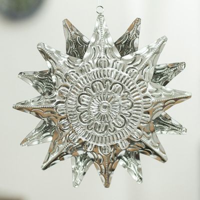 Alternate image for Artisan Crafted Tin Star Ornament 8 Inch Light of Bethlehem
