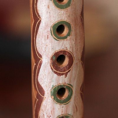 Alternate image for Ceramic Flute from Mexico with Pre-Hispanic Designs Pre-Hispanic Music
