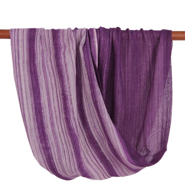 Alternate image for Hand Woven 100 Cotton Infinity Scarf in Purple and White Purple Skies