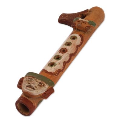 Alternate image for Ceramic Flute from Mexico with Pre-Hispanic Designs Pre-Hispanic Music