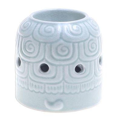 Alternate image for Hand Made Celadon Ceramic Turtle Shell Oil Warmer Turtle Cave