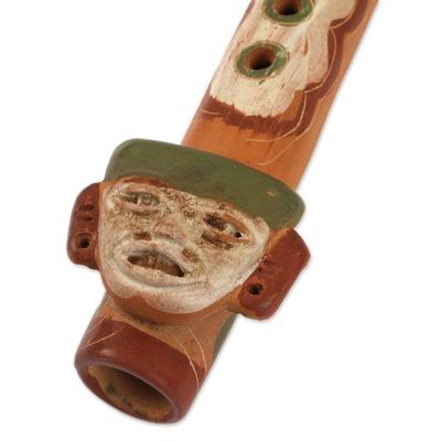 Alternate image for Ceramic Flute from Mexico with Pre-Hispanic Designs Pre-Hispanic Music