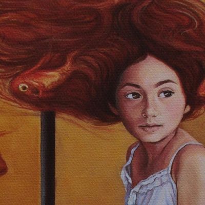 Alternate image for Signed Giclee Print of a Girl in an Umbrella from Mexico Navigators