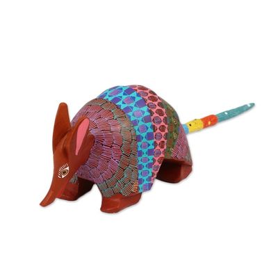 Alternate image for Handcrafted Copal Wood Alebrije Armadillo Figurine Delightful Armadillo