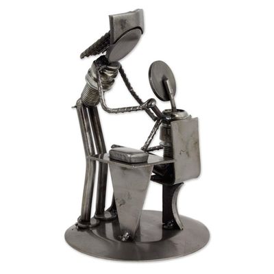 Alternate image for Recycled Car Part Nurse and Patient Sculpture Beloved Nurse