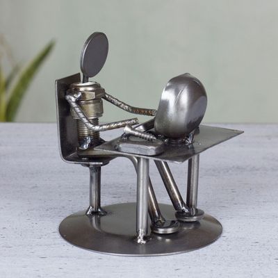 Alternate image for Recycled Metal Electronics Technician Sculpture Rustic Computer Tech