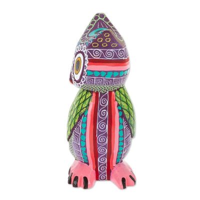 Alternate image for Handmade Owl with Ear Tufts Alebrije Figurine from Mexico Nocturnal Mystery
