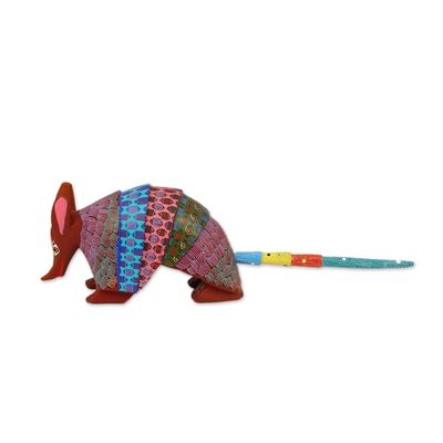 Alternate image for Handcrafted Copal Wood Alebrije Armadillo Figurine Delightful Armadillo