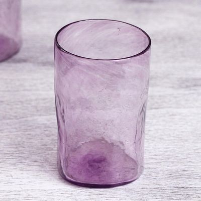 Alternate image for Recycled Glass Hand Blown Purple Tumblers Set of 4 Twilight Storm