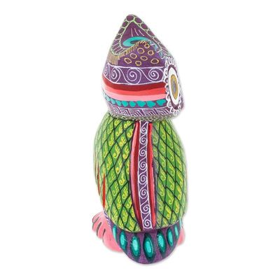 Alternate image for Handmade Owl with Ear Tufts Alebrije Figurine from Mexico Nocturnal Mystery