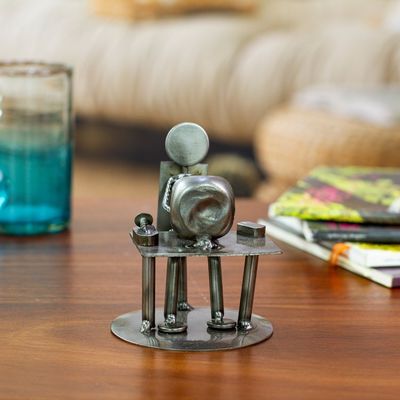 Alternate image for Recycled Metal Electronics Technician Sculpture Rustic Computer Tech