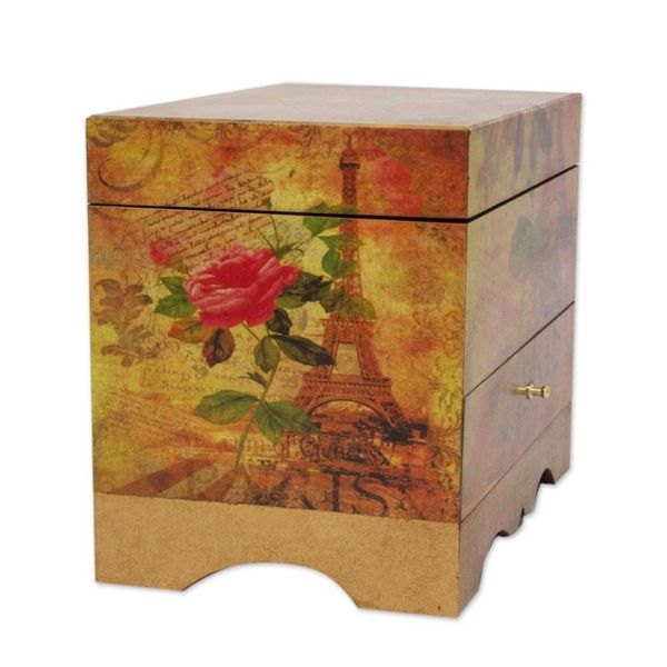 Alternate image for Handcrafted Paris Theme Decoupage Jewelry Box with Drawer Thoughts of Paris