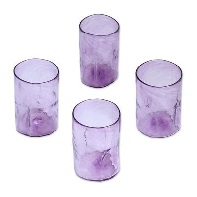 Alternate image for Recycled Glass Hand Blown Purple Tumblers Set of 4 Twilight Storm