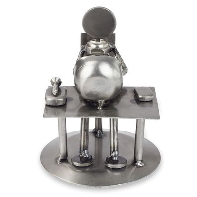 Alternate image for Recycled Metal Electronics Technician Sculpture Rustic Computer Tech