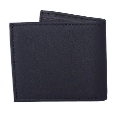 Alternate image for Mens Black Leather Wallet with Removable Card Case Nocturnal Trail Blazer