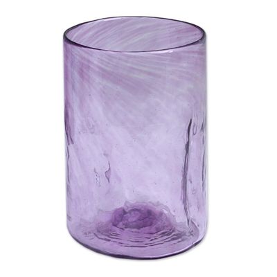 Alternate image for Recycled Glass Hand Blown Purple Tumblers Set of 4 Twilight Storm
