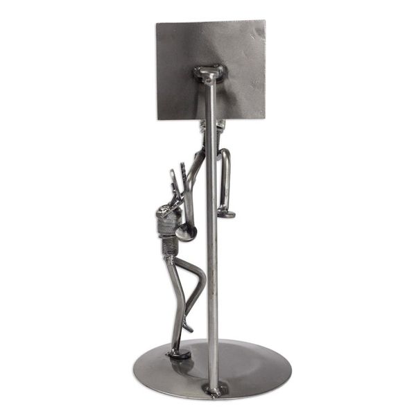 Alternate image for Artisan Crafted Hand Made Recycled Metal Eco Sculpture Rustic Basketball Final