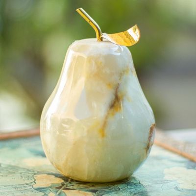 Alternate image for Natural Onyx Fruit Figurine Sculpture Tempting Pear