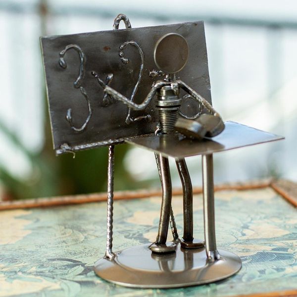 Alternate image for Collectible Recycled Car Parts and Metal Sculpture Rustic Rustic Professor