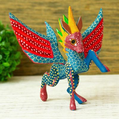 Alternate image for Oaxacan Folk Art Pegasus Alebrije Rainbow Pegasus