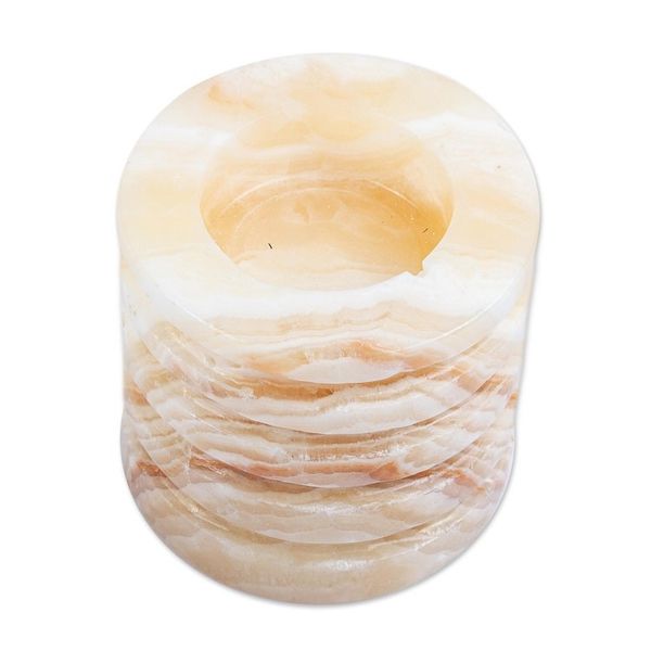 Alternate image for Natural Onyx Pillar-Shaped Tealight Holder Pillar of Light